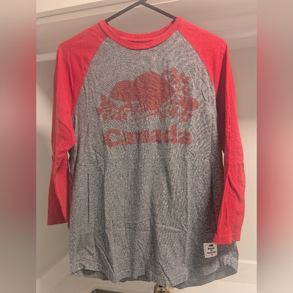 Roots Red and Gray Canada Tee